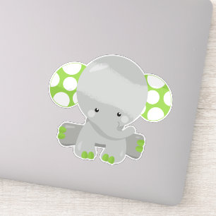 Kute olifant, kleine olifant - groene grijs sticker