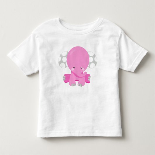 Kute olifant, kleine olifant, roze olifant kinder shirts (Voorkant)