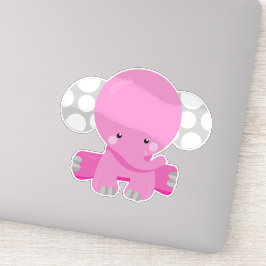 Kute olifant, kleine olifant, roze olifant sticker