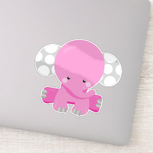 Kute olifant, kleine olifant, roze olifant sticker