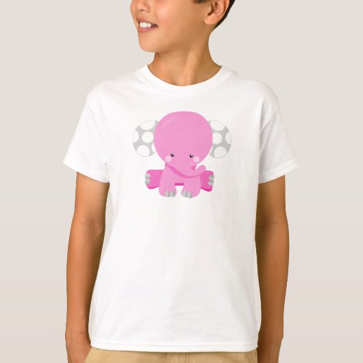 Kute olifant, kleine olifant, roze olifant t-shirt (Voorkant)