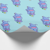 Kute olifant met bloeiend Oerwoud Dierlijke Kinder Cadeaupapier (Hoek)