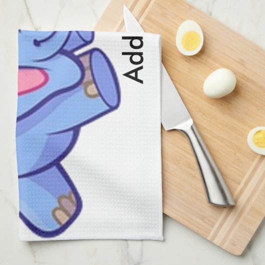 Kute olifant met bloeiend Oerwoud Dierlijke Kinder Theedoek (Quarter Fold)