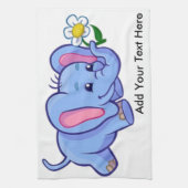 Kute olifant met bloeiend Oerwoud Dierlijke Kinder Theedoek (Verticaal)