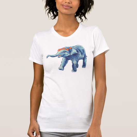 Kute olifant met bloemen t-shirt (Voorkant)