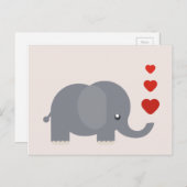 Kute olifant met hart en liefde briefkaart (Voorkant / Achterkant)