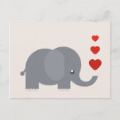 Kute olifant met hart en liefde briefkaart (Voorkant)