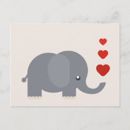 Kute olifant met hart en liefde briefkaart