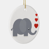 Kute olifant met hart en liefde keramisch ornament (Rechts)