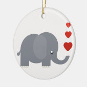 Kute olifant met hart en liefde keramisch ornament (Links)