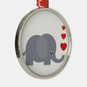 Kute olifant met hart en liefde metalen ornament (Rechts)