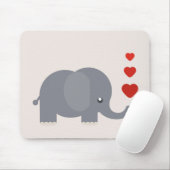 Kute olifant met hart en liefde muismat (Met muis)