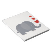 Kute olifant met hart en liefde notitieblok (Schuin)