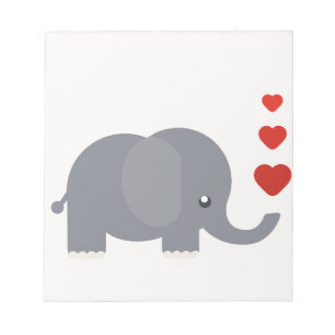 Kute olifant met hart en liefde notitieblok