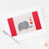 Kute olifant met hart en liefde rechthoekige sticker (Envelop)