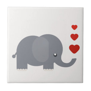 Kute olifant met hart en liefde tegeltje