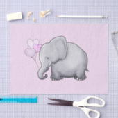 Kute olifant met hartballonnen Roze Baby shower Tissuepapier (Craft)