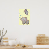 Kute olifant met Poster van de vlinder (Keuken)