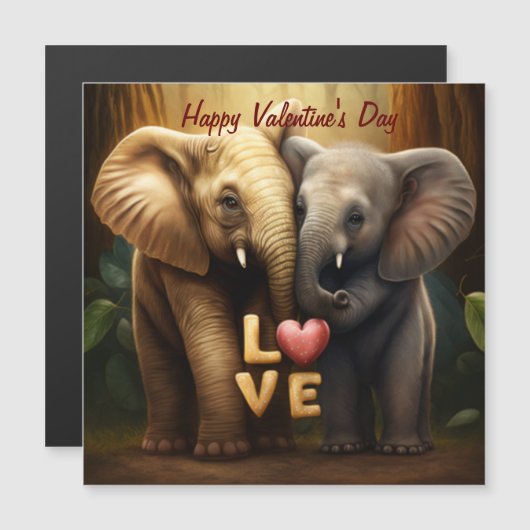 Kute olifanten uit liefde Magnetische Kaart (Voorkant / Achterkant)