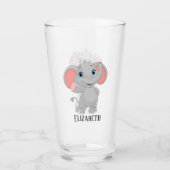 Kute olifantenliefhebbers voegen de naam Glass toe Glas (Voorkant)