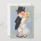 Kute omgevormde bride en bruom kaart (Voorkant)