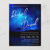 Kute onder de Stars Night Sky Typography Wedding Briefkaart (Voorkant)