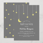 Kute onder het neutraal grijs Baby shower van de M Kaart (Voorkant / Achterkant)