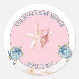 Kute onder het Zee Baby shower Klassieke Ronde Sti Sticker