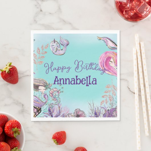 Kute onder het Zee Enchanted Mermaids Servet (Insitu)