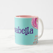 Kute onder het Zee Enchanted Mermaids Tweekleurige Koffiemok (Voorkant rechts)