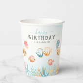 Kute onder het Zee Kinderen van zaterdag Papieren Bekers (Achterkant)