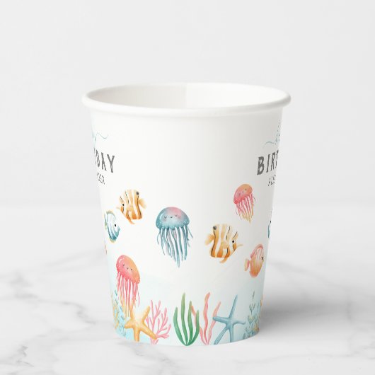 Kute onder het Zee Kinderen van zaterdag Papieren Bekers (Links)