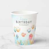 Kute onder het Zee Kinderen van zaterdag Papieren Bekers (Voorkant)