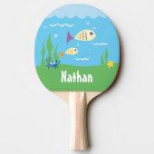 Kute onder het Zee oceaanvis en krab Tafeltennisbatje (Achterkant)