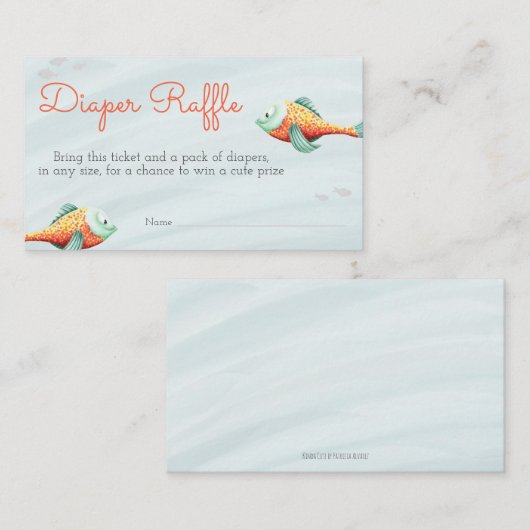 Kute onder het Zee vis neutraal dubbel luierspoel Informatiekaartje (Voorkant / Achterkant)