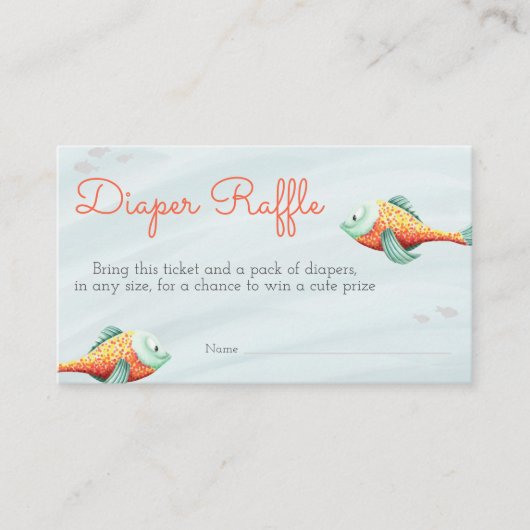 Kute onder het Zee vis neutraal dubbel luierspoel Informatiekaartje (Voorkant)