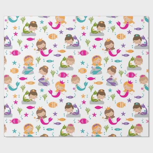 Kute onder het Zee Zeemeerminnend opvulpapier Cadeaupapier (Vlak)