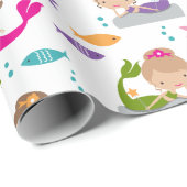 Kute onder het Zee Zeemeerminnend opvulpapier Cadeaupapier (Rol Hoek)