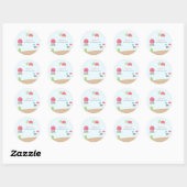Kute onder stickers van het Zee meisjes verjaardag (Vel)