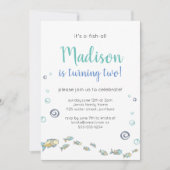 Kute onder Zee Vissengeboorte-uitnodiging Kaart (Voorkant)