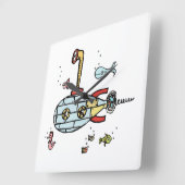 Kute onderzeeër Nauzé onder water Vierkante Klok (Hoek)