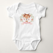 Kute one Deer First Birthday Baby Romper (Voorkant)