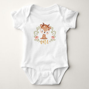 Kute one Deer First Birthday Baby T-Shirt