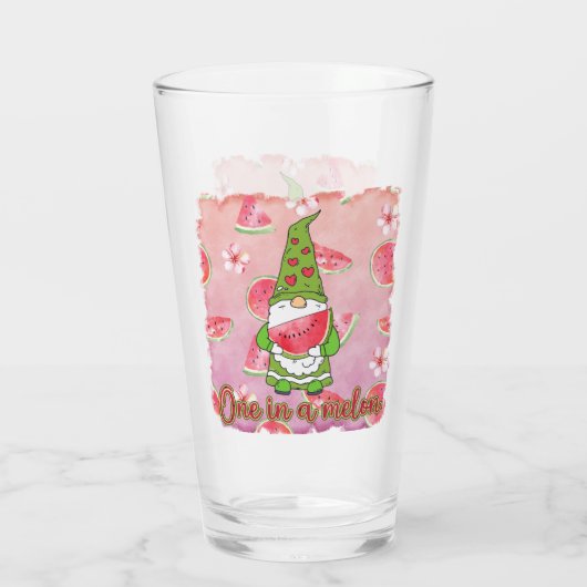 Kute one in a melon Summer Gnome Glas (Achterkant)