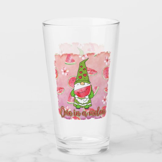 Kute one in a melon Summer Gnome Glas (Voorkant)