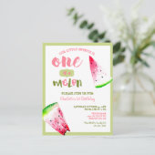 Kute One in een Melon 1st Birthday Pink Green Briefkaart (Staand voorkant)