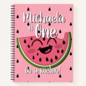 Kute One in een Melon Cute Watermelon Pink Pun Notitieboek (Voorkant)