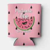 Kute One in een Melon Watermelon Girl First Birthd Blikjeskoeler (Voorkant)