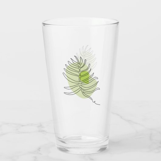 Kute one line art tropical geïsoleerd foliage gree glas (Achterkant)