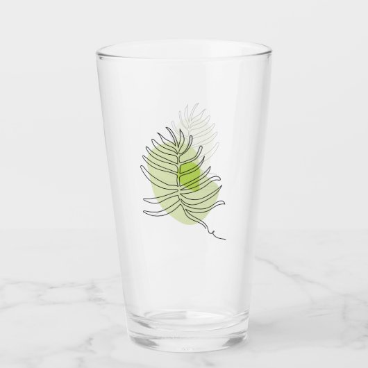Kute one line art tropical geïsoleerd foliage gree glas (Voorkant)